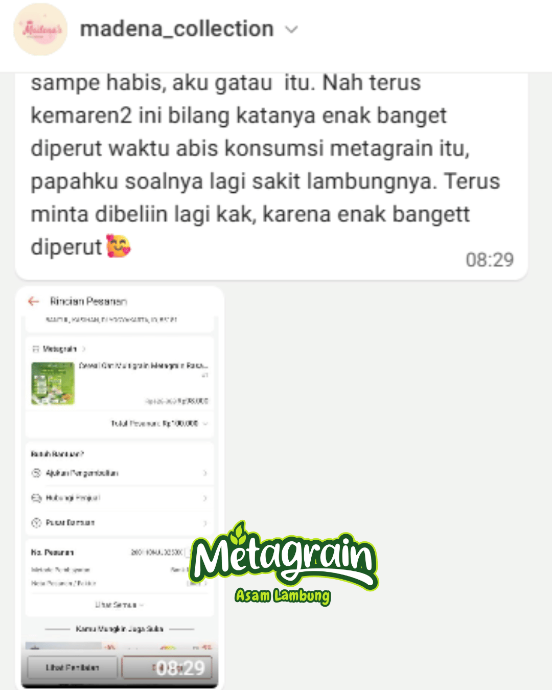 Testimoni Metagrain Asam Lambung